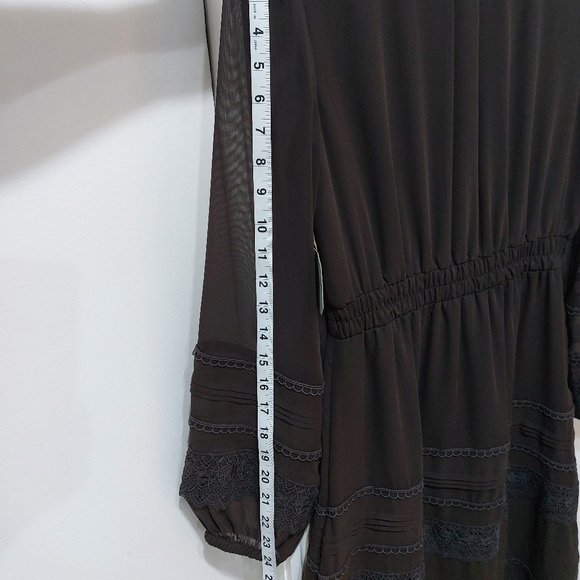 Ryegrass Color Chocolate Torte Long Sleeve Dress Dark Brown Size X Small - Picture 6 of 16